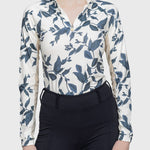 Kastel Denmark Indigo Lithograph Leaf 1/4 Zip Long Sleeve Shirt - Kastel Denmark - Equiluxe Tack