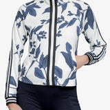 Kastel Denmark Indigo Lithograph Leaf Full Zip Track Jacket w/Striped Trim - Kastel Denmark - Equiluxe Tack