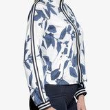 Kastel Denmark Indigo Lithograph Leaf Full Zip Track Jacket w/Striped Trim - Kastel Denmark - Equiluxe Tack