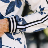Kastel Denmark Indigo Lithograph Leaf Full Zip Track Jacket w/Striped Trim - Kastel Denmark - Equiluxe Tack