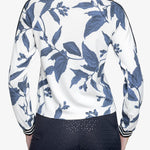 Kastel Denmark Indigo Lithograph Leaf Full Zip Track Jacket w/Striped Trim - Kastel Denmark - Equiluxe Tack