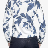 Kastel Denmark Indigo Lithograph Leaf Full Zip Track Jacket w/Striped Trim - Kastel Denmark - Equiluxe Tack