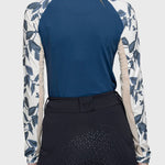 Kastel Denmark Indigo Lithograph Leaf Long Sleeve Raglan 1/4 Zip Shirt - Kastel Denmark - Equiluxe Tack