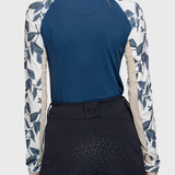 Kastel Denmark Indigo Lithograph Leaf Long Sleeve Raglan 1/4 Zip Shirt - Kastel Denmark - Equiluxe Tack