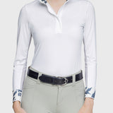 Kastel Denmark Lithograph Leaf Tailored Long Sleeve White Show Shirt - Kastel Denmark - Equiluxe Tack