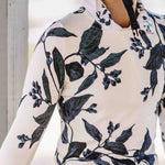 Kastel Denmark Lithograph Leaf Tailored Long Sleeve White Show Shirt - Kastel Denmark - Equiluxe Tack