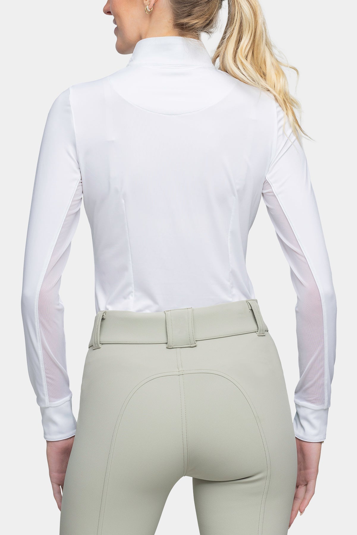 Kastel Denmark Lithograph Leaf Tailored Long Sleeve White Show Shirt - Kastel Denmark - Equiluxe Tack
