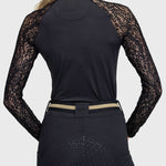 Kastel Denmark Long Sleeve Black Floral Lace Raglan With Gold 1/4 Zip - Kastel Denmark - Equiluxe Tack