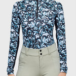 Kastel Denmark Long Sleeve Blue Floral 1/4 Zip Shirt - Kastel Denmark - Equiluxe Tack