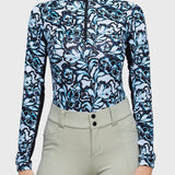 Kastel Denmark Long Sleeve Blue Floral 1/4 Zip Shirt - Kastel Denmark - Equiluxe Tack