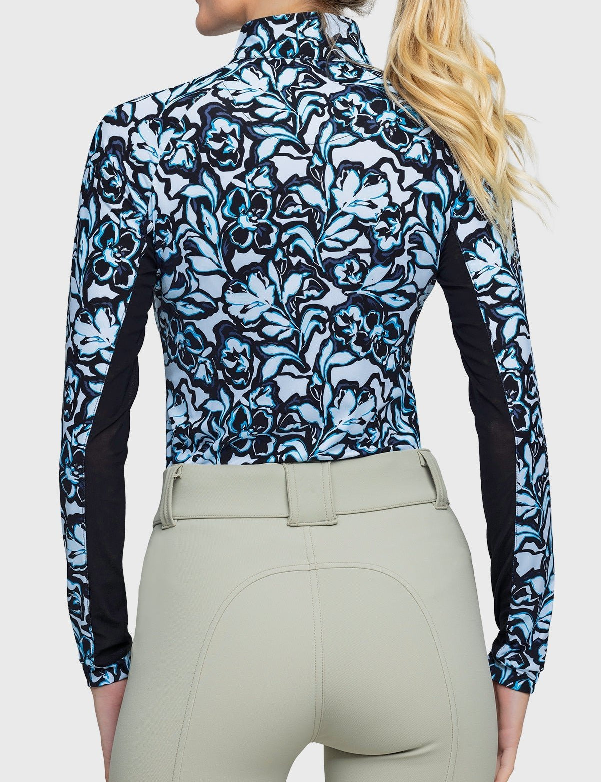 Kastel Denmark Long Sleeve Blue Floral 1/4 Zip Shirt - Kastel Denmark - Equiluxe Tack