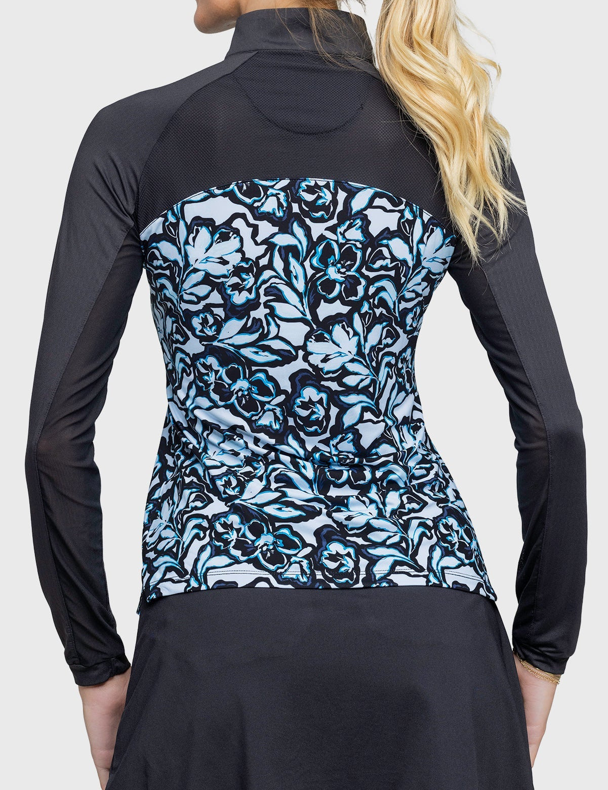 Kastel Denmark Long Sleeve Blue Floral Performance Raglan 1/4 Zip Shirt - Kastel Denmark - Equiluxe Tack
