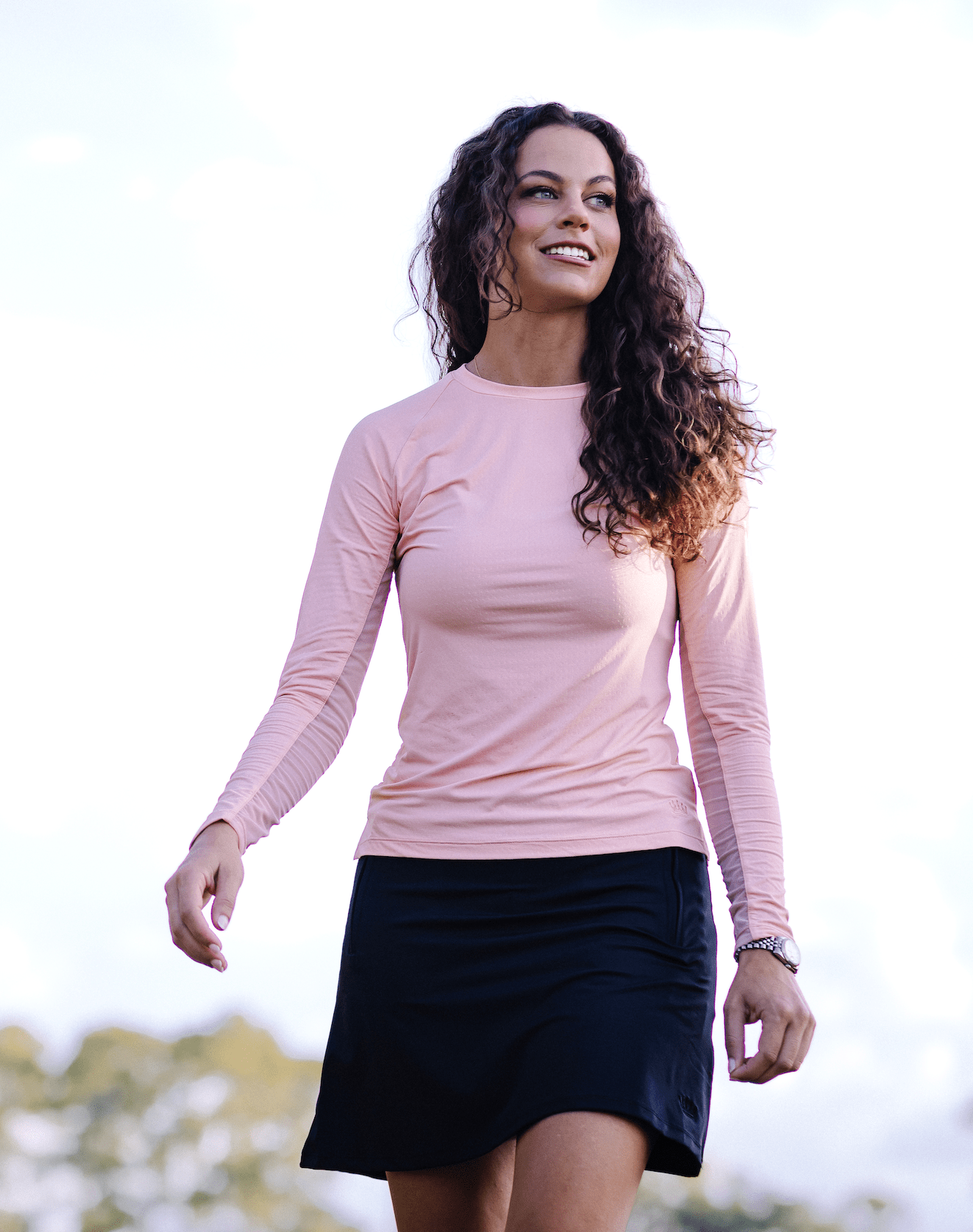 Kastel Denmark Long Sleeve Coral Crewneck with Silver Monogram Shirt - Kastel Denmark - Equiluxe Tack