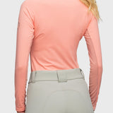 Kastel Denmark Long Sleeve Coral Crewneck with Silver Monogram Shirt - Kastel Denmark - Equiluxe Tack