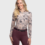 Kastel Denmark Long Sleeve Coral Regal Palm 1/4 Zip Shirt - Kastel Denmark - Equiluxe Tack