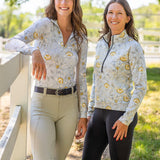 Kastel Denmark Long Sleeve Dove Vintage Jacobean 1/4 Zip Sun Shirt - Kastel Denmark - Equiluxe Tack