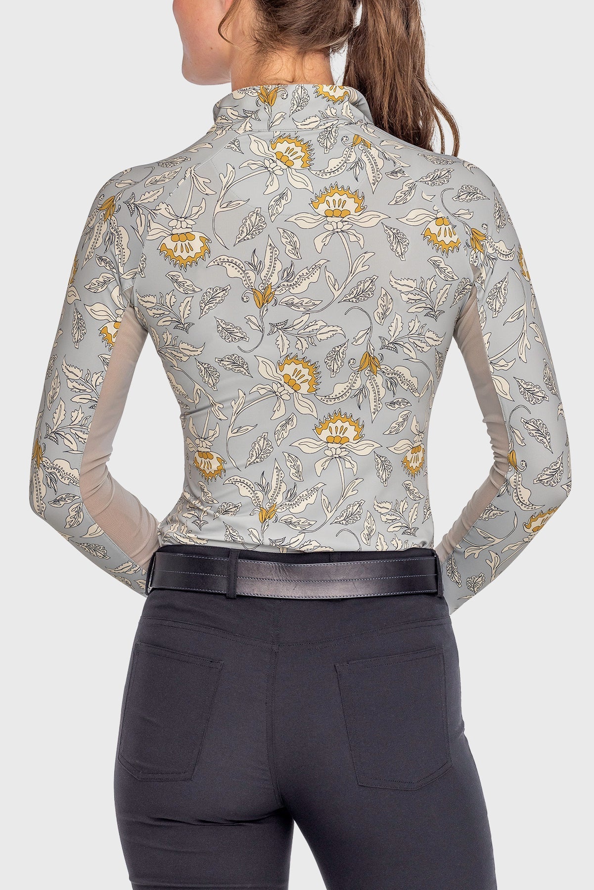 Kastel Denmark Long Sleeve Dove Vintage Jacobean 1/4 Zip Sun Shirt - Kastel Denmark - Equiluxe Tack