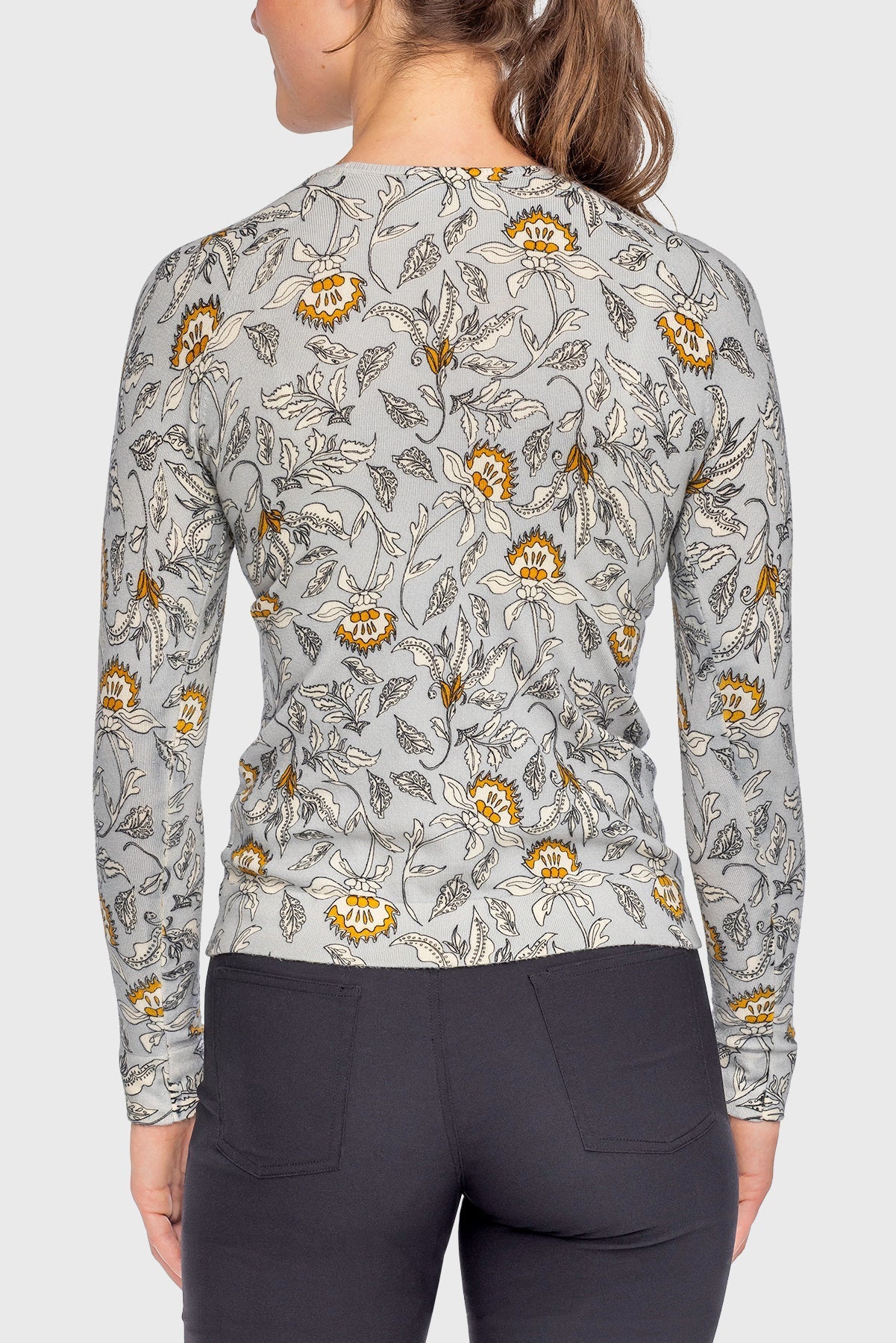 Kastel Denmark Long Sleeve Dove Vintage Jacobean Crewneck Sweater - Kastel Denmark - Equiluxe Tack