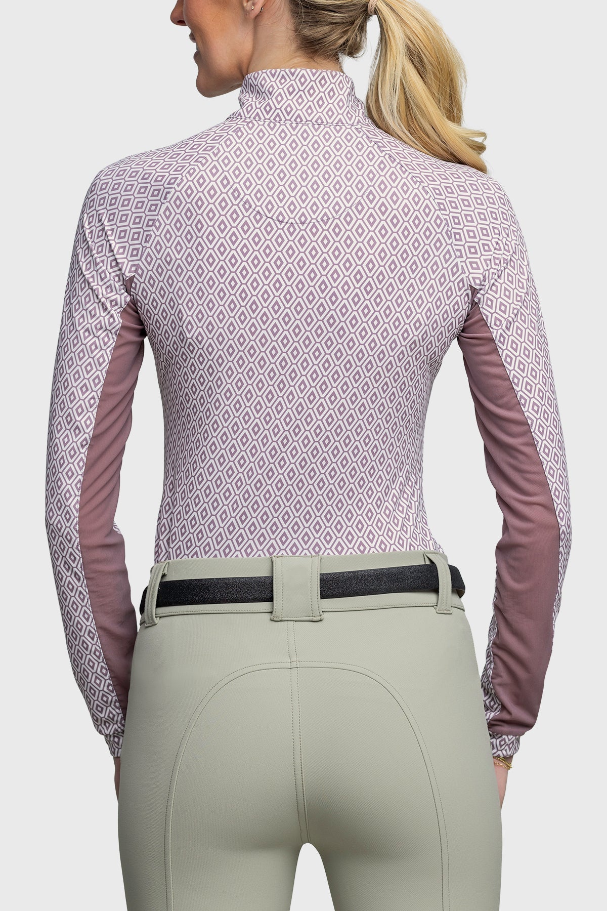 Kastel Denmark Long Sleeve Dusty Mauve Geometric 1/4 Zip - Kastel Denmark - Equiluxe Tack