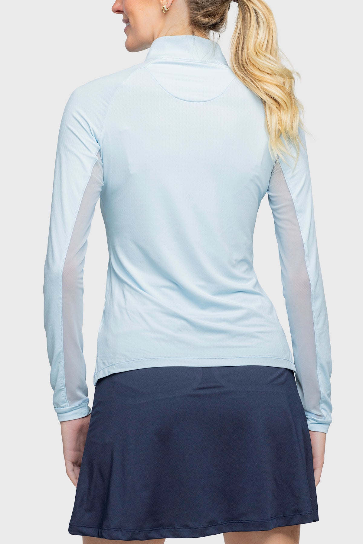 Kastel Denmark Long Sleeve Hamptons Blue Solid W/Silver 1/4 Zip Shirt - Kastel Denmark - Equiluxe Tack