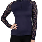 Kastel Denmark Long Sleeve Navy Diamond Lace Raglan - Kastel Denmark - Equiluxe Tack