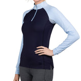 Kastel Denmark Long Sleeve Navy & Dutch Canal Topstitched Solid 1/4 Zip - Kastel Denmark - Equiluxe Tack