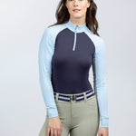 Kastel Denmark Long Sleeve Navy & Dutch Canal Topstitched Solid 1/4 Zip - Kastel Denmark - Equiluxe Tack