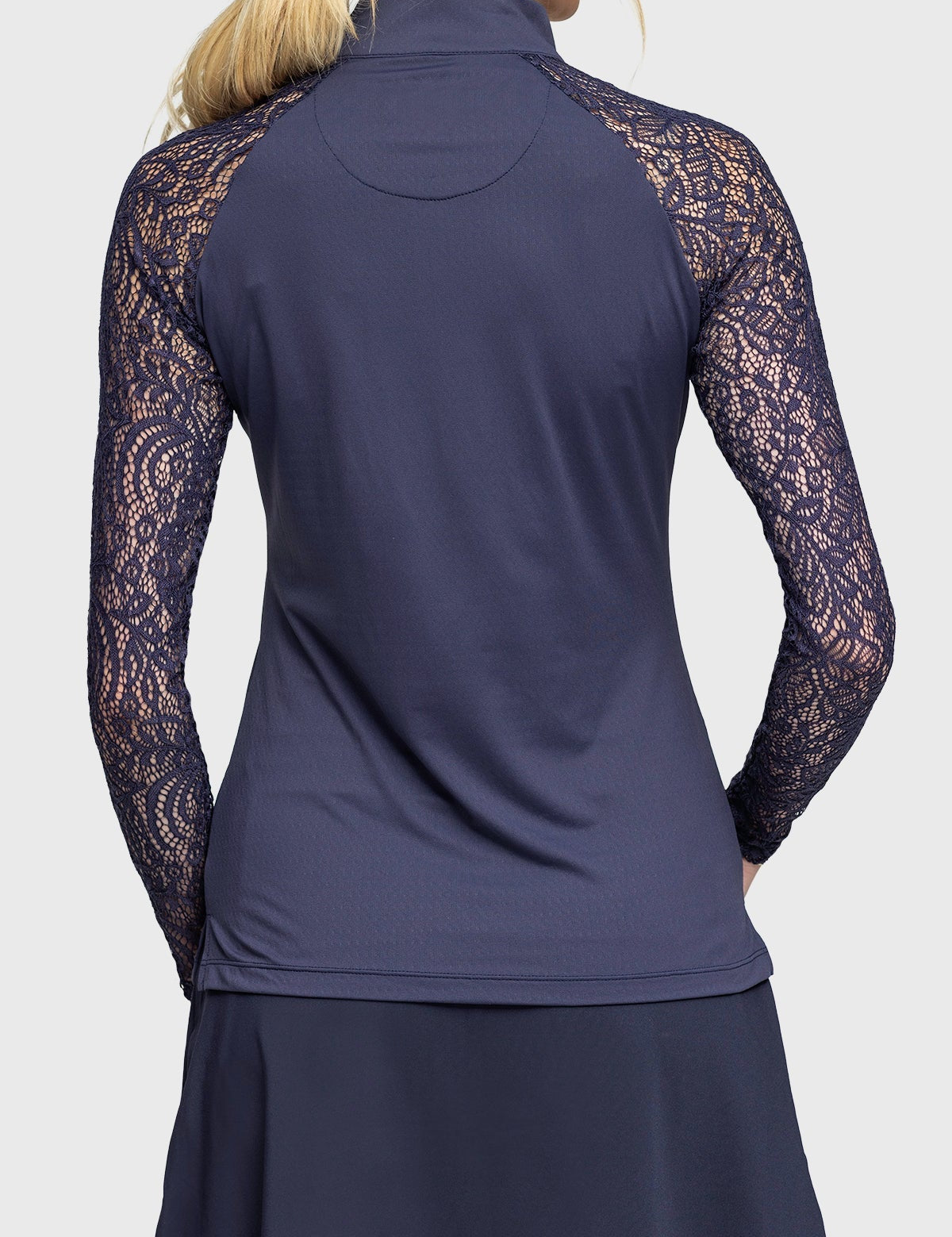 Kastel Denmark Long Sleeve Navy Floral Lace Raglan With Gold 1/4 Zip - Kastel Denmark - Equiluxe Tack