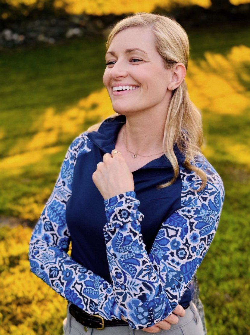 Kastel Denmark Long Sleeve Navy Foliage Raglan 1/4 Zip - Kastel Denmark - Equiluxe Tack