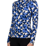 Kastel Denmark Long Sleeve Navy Geometric 1/4 Zip Long Sleeve - Kastel Denmark - Equiluxe Tack