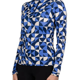 Kastel Denmark Long Sleeve Navy Geometric 1/4 Zip Long Sleeve - Kastel Denmark - Equiluxe Tack