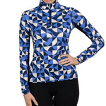 Kastel Denmark Long Sleeve Navy Geometric 1/4 Zip Long Sleeve - Kastel Denmark - Equiluxe Tack