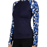 Kastel Denmark Long Sleeve Navy Geometric Raglan 1/4 Zip - Kastel Denmark - Equiluxe Tack