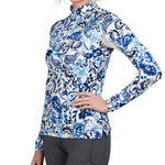 Kastel Denmark Long Sleeve Navy Ikat 1/4 Zip Long Sleeve - Kastel Denmark - Equiluxe Tack