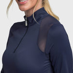 Kastel Denmark Long Sleeve Navy Mesh Shoulder 1/4 Zip - Kastel Denmark - Equiluxe Tack