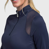 Kastel Denmark Long Sleeve Navy Mesh Shoulder 1/4 Zip - Kastel Denmark - Equiluxe Tack