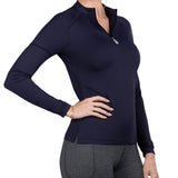 Kastel Denmark Long Sleeve Navy Paneled Solid 1/4 Zip - Kastel Denmark - Equiluxe Tack