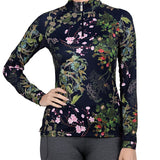 Kastel Denmark Long Sleeve Navy Secret Garden 1/4 Zip - Kastel Denmark - Equiluxe Tack