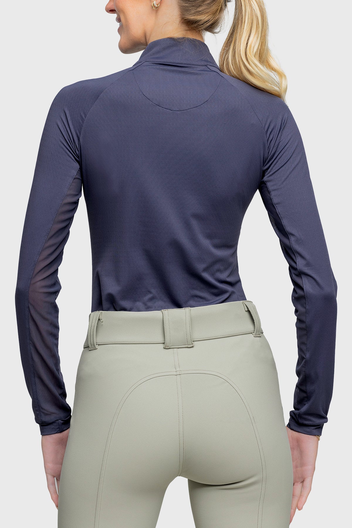 Kastel Denmark Long Sleeve Navy Solid W/Rose Gold 1/4 Zip Shirt - Kastel Denmark - Equiluxe Tack