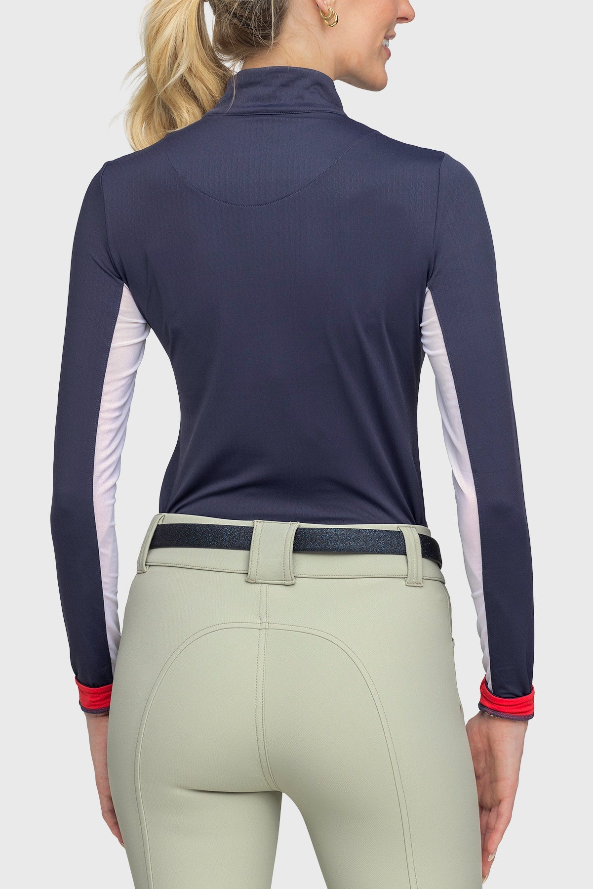 Kastel Denmark Long Sleeve Olympic Navy, Red and White with Gold 1/4 Zip - Kastel Denmark - Equiluxe Tack