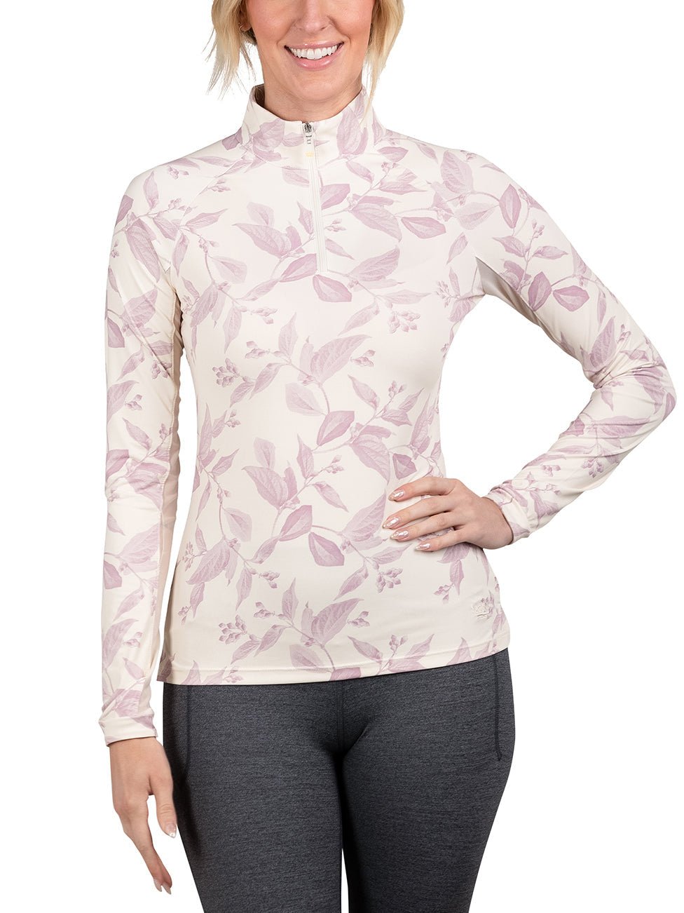 Kastel Denmark Long Sleeve Orchid Haze Leaf 1/4 Zip - Kastel Denmark - Equiluxe Tack