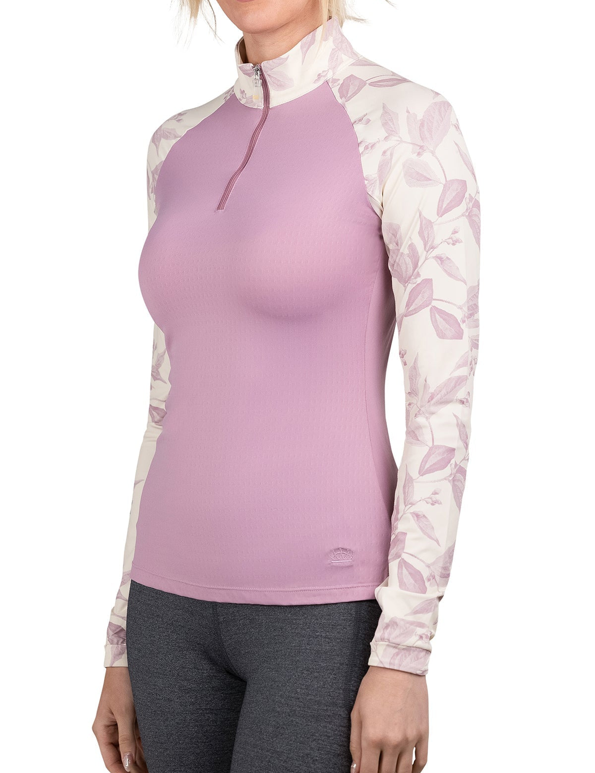 Kastel Denmark Long Sleeve Orchid Haze Leaf Raglan 1/4 Zip - Kastel Denmark - Equiluxe Tack