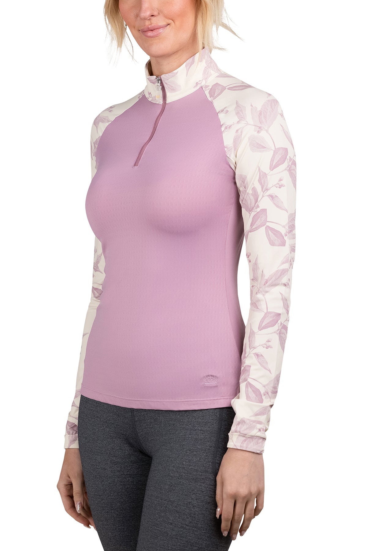 Kastel Denmark Long Sleeve Orchid Haze Leaf Raglan 1/4 Zip - Kastel Denmark - Equiluxe Tack