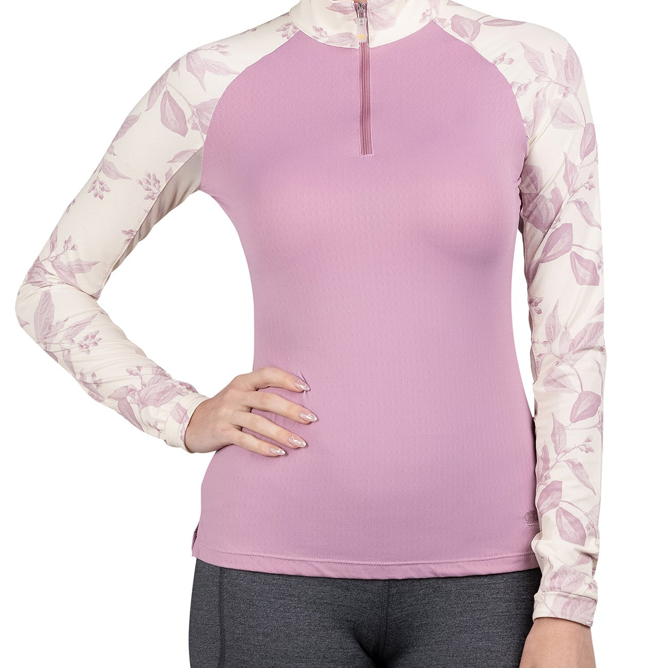 Kastel Denmark Long Sleeve Orchid Haze Leaf Raglan 1/4 Zip - Kastel Denmark - Equiluxe Tack