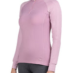 Kastel Denmark Long Sleeve Orchid Haze & Mauve Mist Topstitched Solid 1/4 Zip - Kastel Denmark - Equiluxe Tack