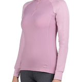 Kastel Denmark Long Sleeve Orchid Haze & Mauve Mist Topstitched Solid 1/4 Zip - Kastel Denmark - Equiluxe Tack