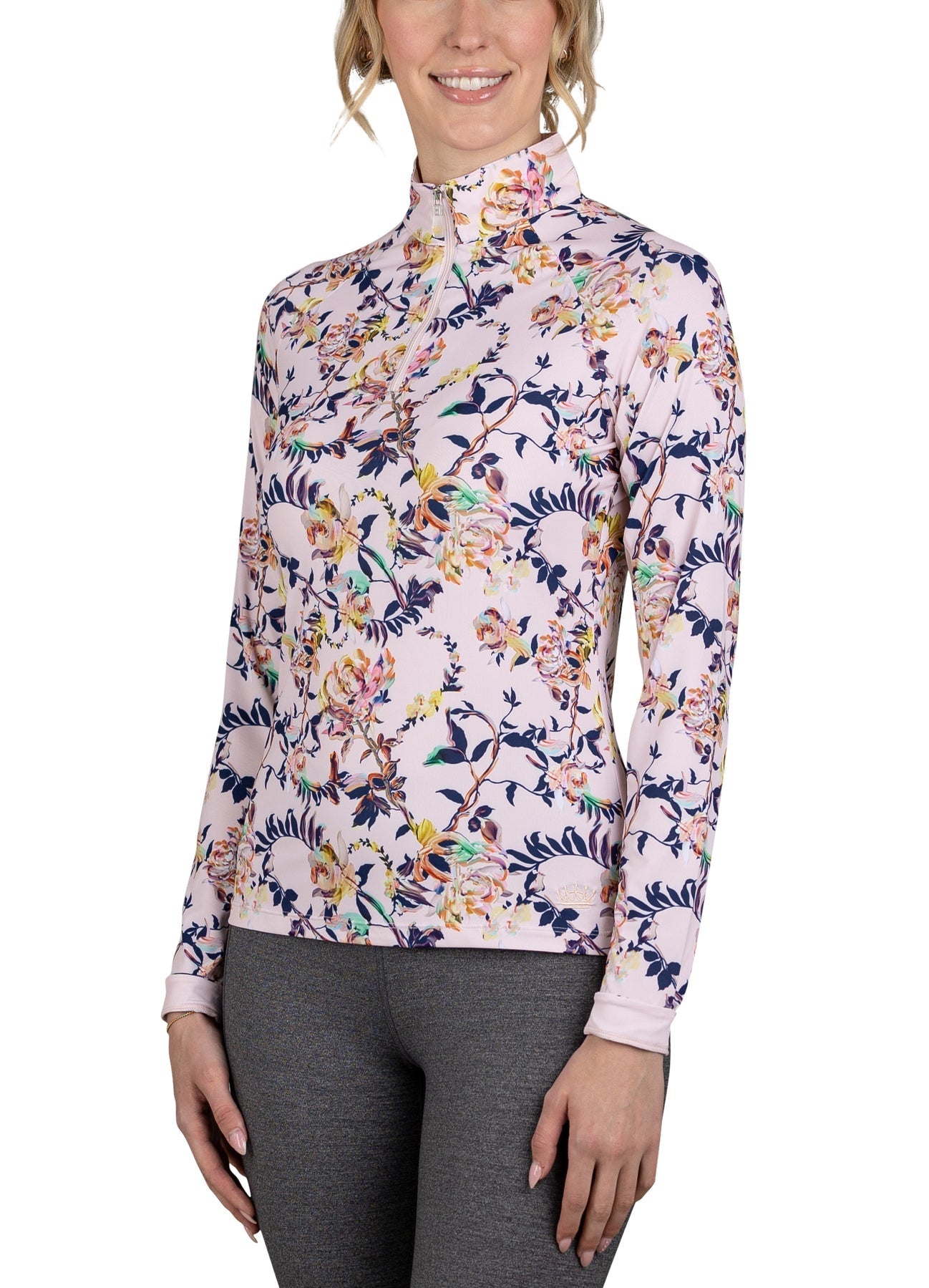 Kastel Denmark Long Sleeve Paintbrush Floral 1/4 Zip - Kastel Denmark - Equiluxe Tack