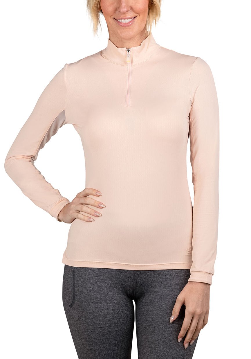 Kastel Denmark Long Sleeve Pearl Blush Solid 1/4 Zip - Kastel Denmark - Equiluxe Tack