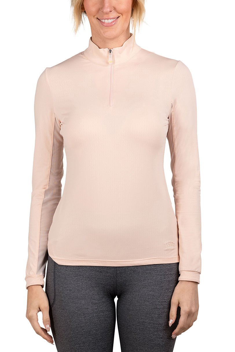 Kastel Denmark Long Sleeve Pearl Blush Solid 1/4 Zip - Kastel Denmark - Equiluxe Tack