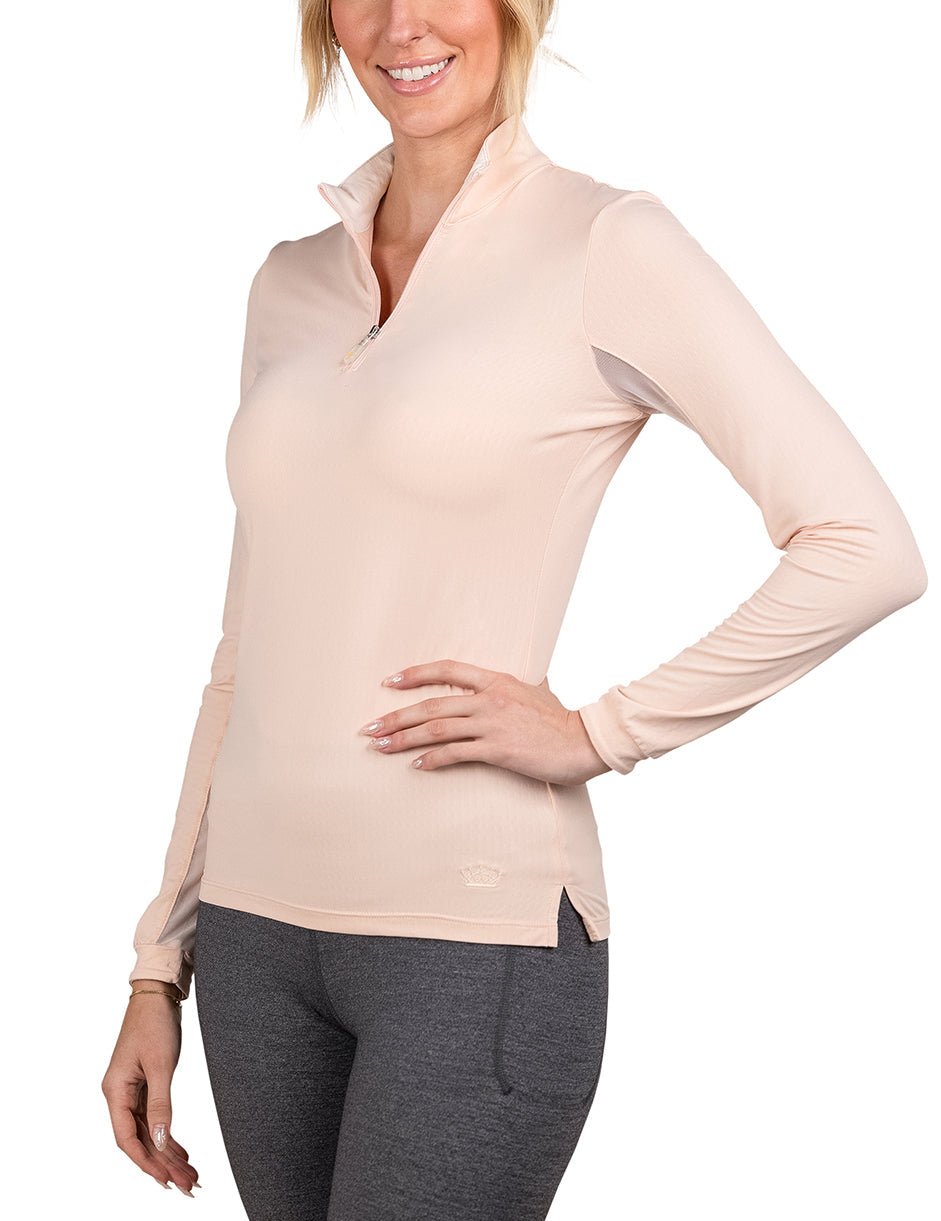 Kastel Denmark Long Sleeve Pearl Blush Solid 1/4 Zip - Kastel Denmark - Equiluxe Tack